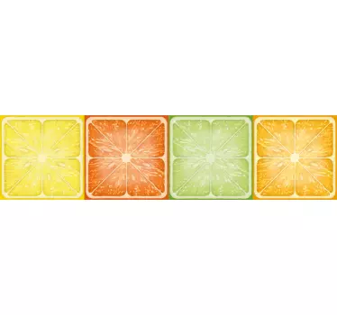 Frise Autocollante Texture d'agrumes colorée - TenStickers