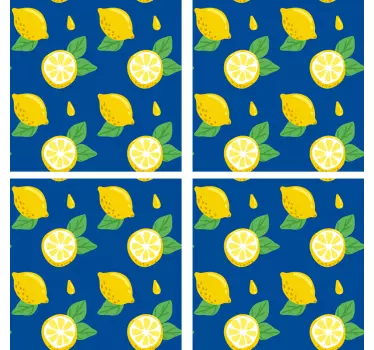 Sticker fruit motifs de tranches de citron - TenStickers