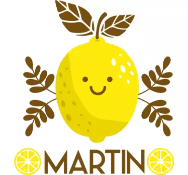 Sticker fruit design citron heureux - TenStickers