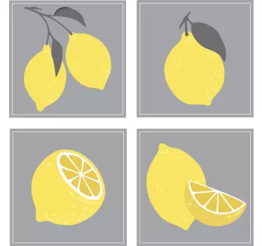 Sticker carrelage citron tropical - TenStickers