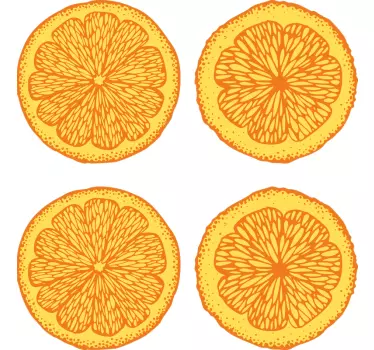 Autocollants Fruit en Pack motifs orange style dessin à la main - TenStickers