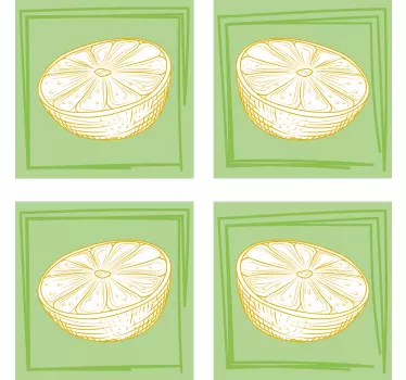 Sticker fruit motifs de tranches de citron vert - TenStickers