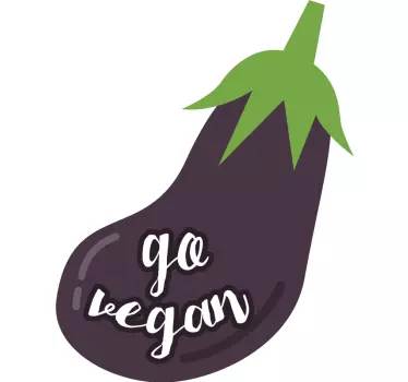Sticker fruit aubergine vegan - TenStickers