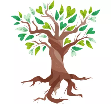 Sticker Mural Arbre de vie coeur feuilles - TenStickers