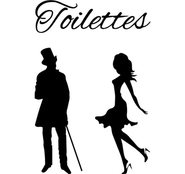 Sticker Paroi de Douche Dessin homme et femme - TenStickers