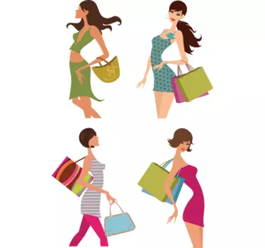 Adhésif shopping fashion - TenStickers