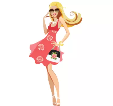 Adhésif shopping mannequin blond - TenStickers
