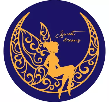 Sticker Texte Doux rêves fée sur la lune - TenStickers
