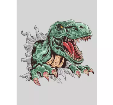 Sticker mural dinosaure dinosaure féroce attaquant - TenStickers