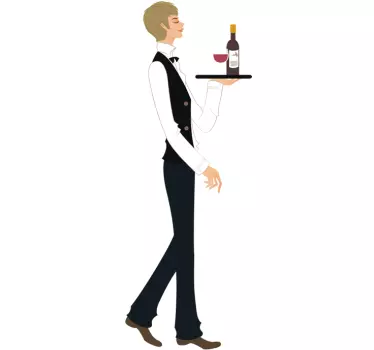 Sticker serveur et son plateau - TenStickers