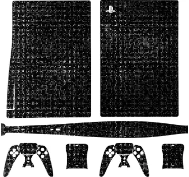 Sticker ps5 motif technique noir - TenStickers