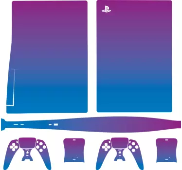 Autocollant PS5 Fond abstrait violet et bleu - TenStickers