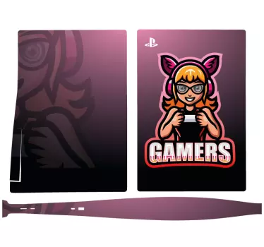 Skin Playstation Mascotte fille gamer - TenStickers