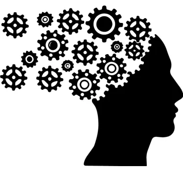 Autocollant science concept de cerveau engrenages - TenStickers