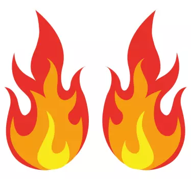 Sticker Vélo Double flammes - TenStickers