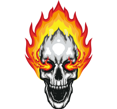 Autocollant Voiture Feu de crâne - TenStickers