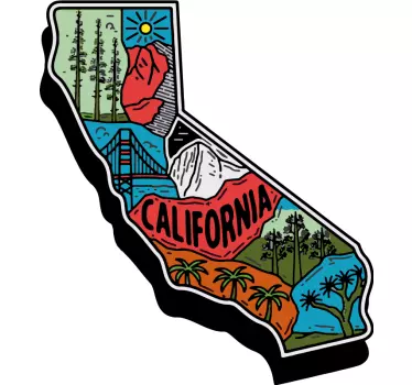 Autocollant Voiture Californie - TenStickers