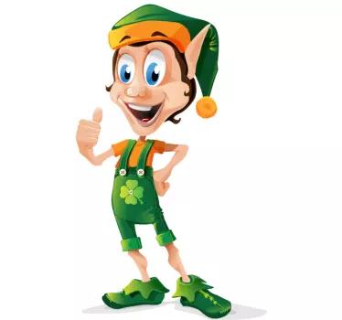 Sticker enfant lutin trèfle - TenStickers