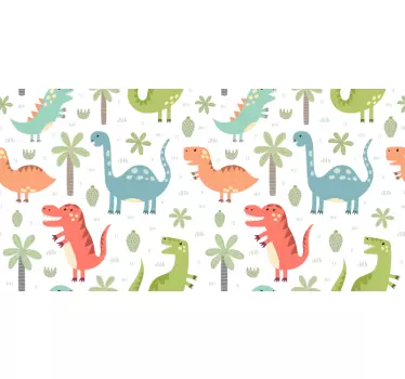 Sticker Deco Meuble Joyeux dinosaure kallax - TenStickers