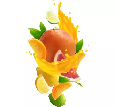 Sticker fruit explosion d'agrumes décor - TenStickers