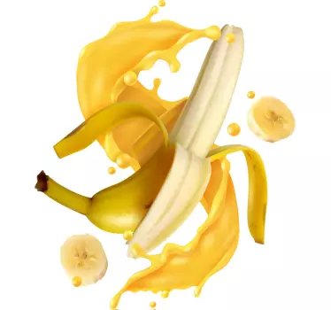 Sticker gastronomie décor Éclat de banane - TenStickers