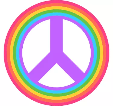 Autocollant Voiture Signe de paix arc-en-ciel - TenStickers