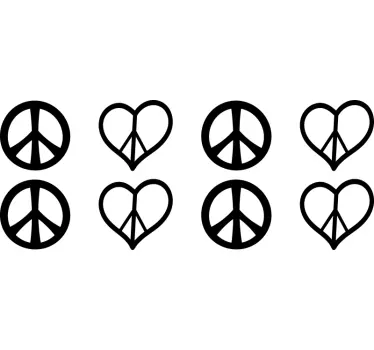 Autocollant Forme Coeurs de signe de paix - TenStickers