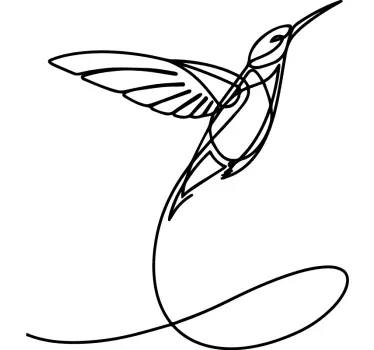 Sticker d'Oiseau Colibri minimaliste - TenStickers