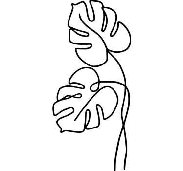 Sticker Plante Verte Feuille de monstera minimaliste - TenStickers