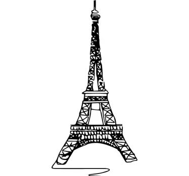 Sticker Paris Tour Eiffel style minimaliste - TenStickers