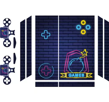 Sticker ps4 Éléments de jeu néon - TenStickers