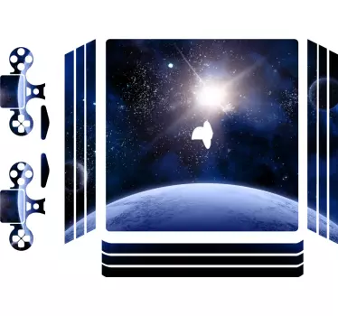 Sticker ps4 vue de l'univers cosmique - TenStickers