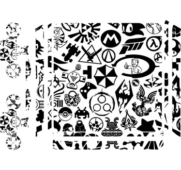 Stickers Playstation 4 Icônes de jeux vidéo noir - TenStickers