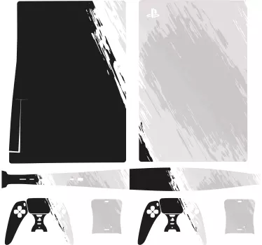 Autocollant PS5 Fond noir et blanc - TenStickers