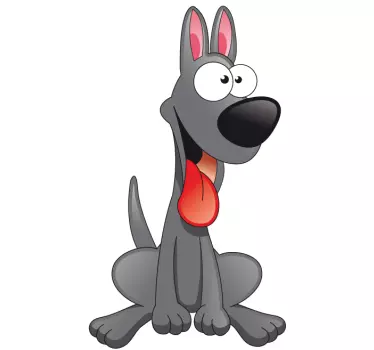 Sticker enfant chien gris - TenStickers