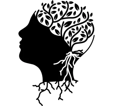 Autocollant science silhouette de cerveau organique - TenStickers