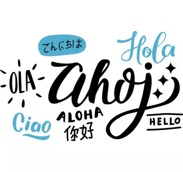 Sticker Texte Bonjour les langues - TenStickers