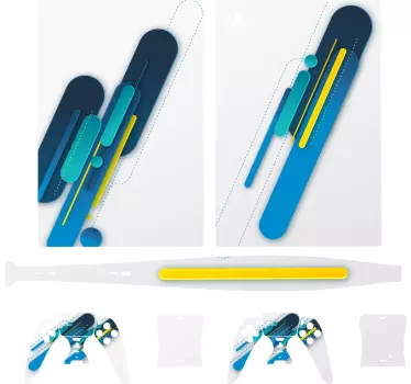 Sticker ps5 formes abstraites vibrantes - TenStickers