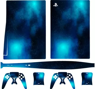 Sticker PS5 galaxie bleue - TenStickers