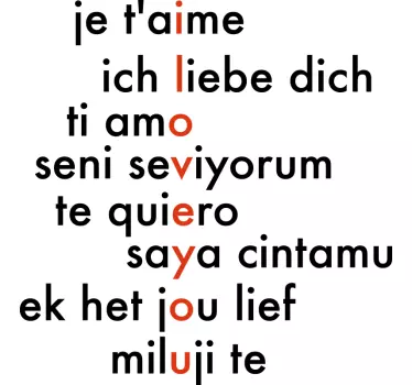 Sticker citation amour en langues - TenStickers