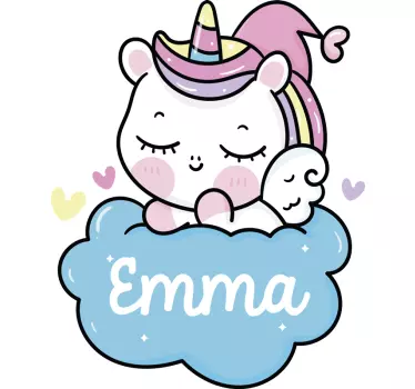 Sticker enfant œuvre d'art licorne charmante - TenStickers
