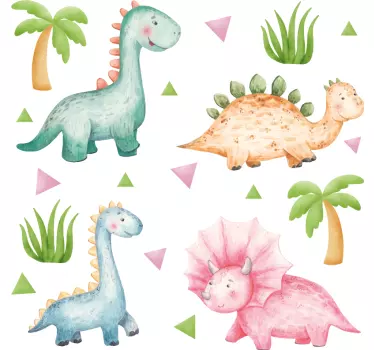 stickers muraux dinosaure Dinosaures mignons reptiles - TenStickers