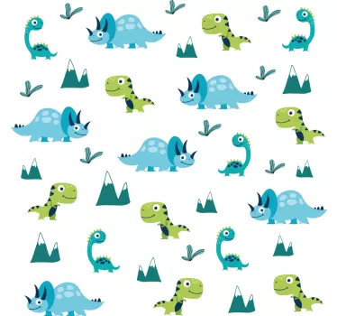 Sticker mural dinosaure motifs ludiques - TenStickers