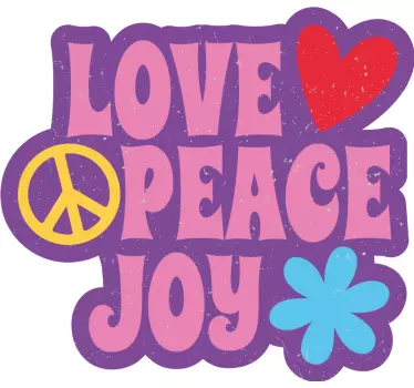 Sticker citation amour paix joie - TenStickers