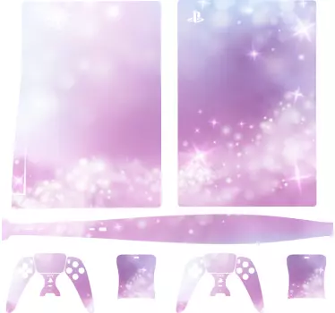 Sticker ps5 design Étoiles violettes - TenStickers