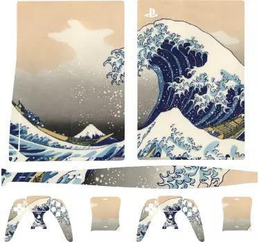 Sticker ps5 vagues et crêtes - TenStickers