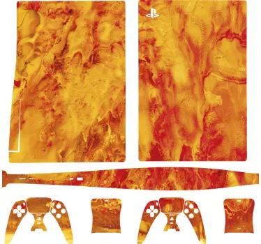 Sticker ps5 texture abstraite enflammée - TenStickers