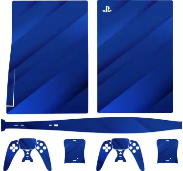 Autocollant PS5 Fond bleu avec des lignes - TenStickers