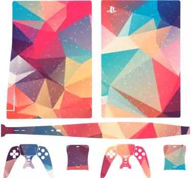Sticker ps5 compositions géométriques dynamiques - TenStickers
