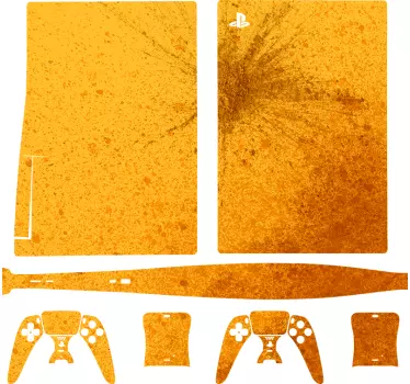 Sticker ps5 panneau doré texturé - TenStickers